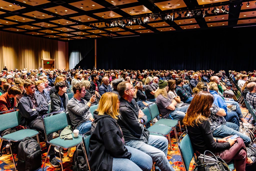 Drumfest at PASIC showing a huge crowd of drummers